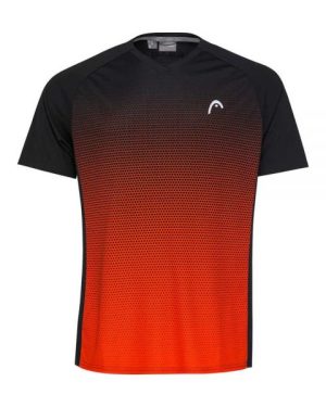 CAMISETA HEAD TOPSPIN NEGRO NARANJA HOMBRE
