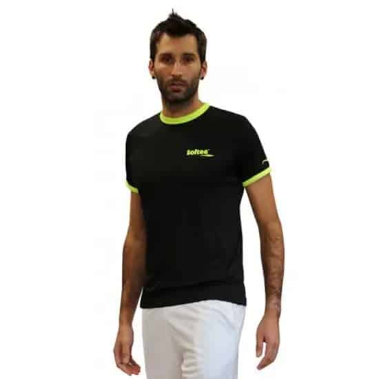 camiseta softee primax negro y amarillo